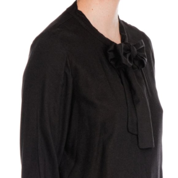 DOUBLE TIE BLOUSE IN BLACK (L) - Picture 2 of 5